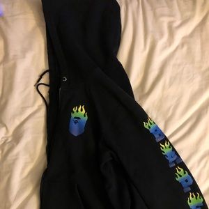 Black bape hoodie colorful apes